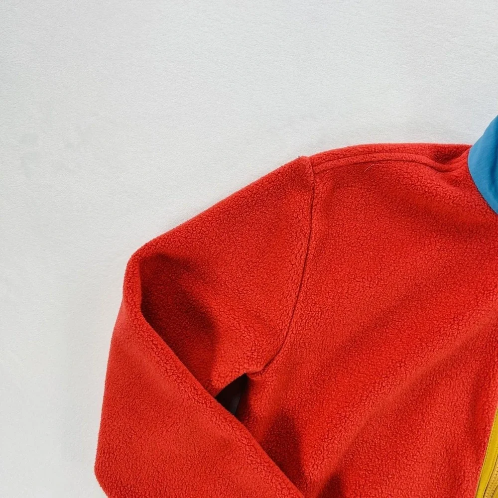 Patagonia Synchilla Fleece Jacket Kids XXL 18 Red Excellent Colorblock Zip 63520